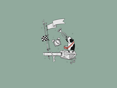 WHEN book cavy clock denyloba drum flag funny guinea pig illustration mascot vector