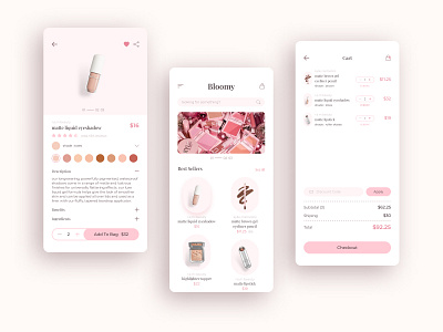 Cosmetics App "Bloomy" cosmetic cosmetics make up makeup mobile ui user interface ux