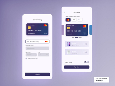 Checkout Page or Payment Page For Daily UI Challenge Day 002 checkout dailyui mobile payment ui user interface