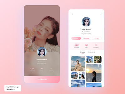 User Profile For Daily UI Challenge Day 006 challenge daily ui dailyui day006 jennie mobile profile ui user user interface user profile