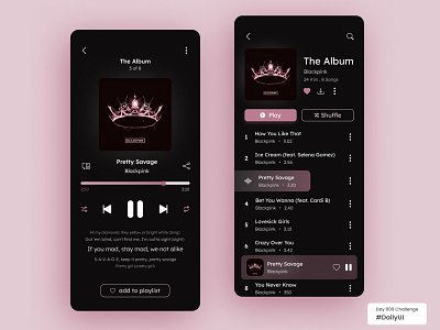 Music Pages For Daily UI Challenge Day 009