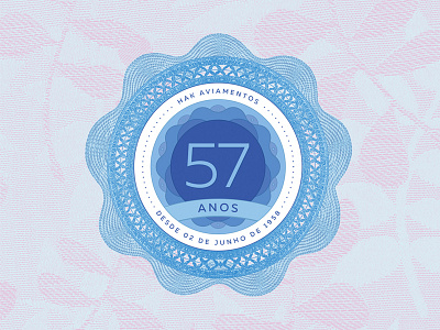 HAK – 57 anos aniversário anniversary aviamentos celebration flowers passanamarias passementerie selo stamp trimmings trims