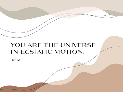 Ecstatic Motion abstract art print bohemian boho branding design graphic design home decor illustration landscape life quotes design line art mid century modern nature quote quotes for instagram rumi rumi quotes social media content wall art