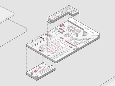 Co-working space plan illustration
