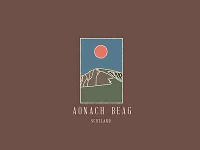 Aonach Beag mountain patch scenery scotland stamp