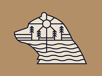 Bear-Katmai badge bear design illustration katmai logo monoline national park patch