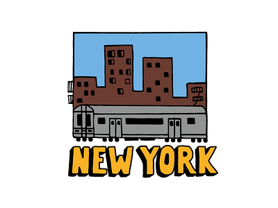 New York city drawn hand illustration new nyc skyline york