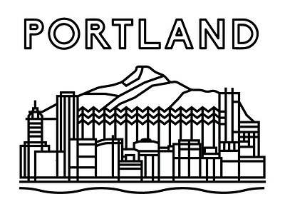 Portland city design monoline oregon portland skyline