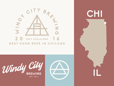 Windy City Brewing Branding beer branding brewery chicago icon illinois logo typography