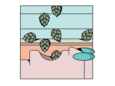 Hops beer brewery craft hops illustration