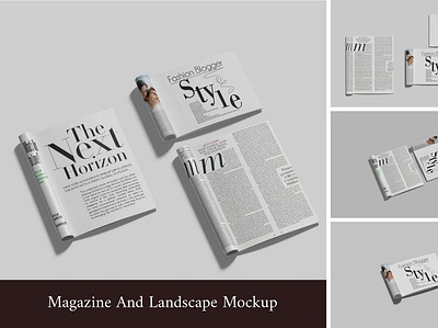 Magazine And Landscape A4 3d branding graphic design motion graphics silver