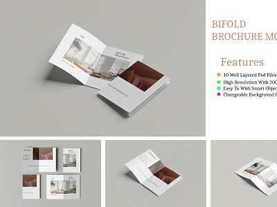 Bi Fold Mockup A4 bifold brochure graphic design mockup