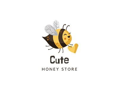 Cute honey store logo project