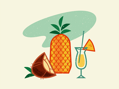 Colada cocktails graphic mcm pinacolada summer tropical