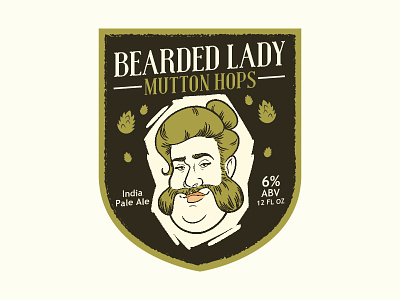 'Bearded Lady' Beer Label beard bearded beer beerlabel branding drink lady
