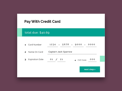 Credit Card Checkout // Daily UI 002 002 card checkout credit dailyui form minimal