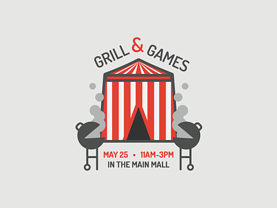Grill & Games digital illustration event flat games grill ministry outreach poster vector vector illustration