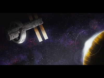 Yay Space! art digital drawing illustration painting planet space stars station yay