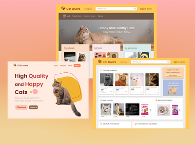 Cats Marketplace design illustration ui ux