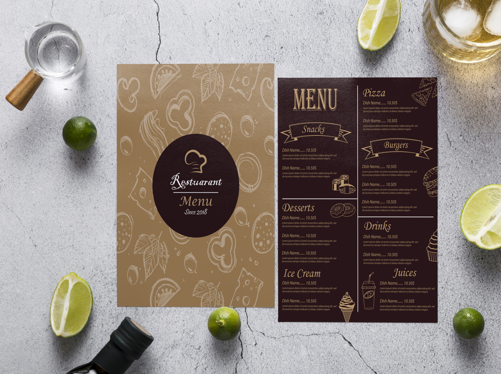 Double Sided Food Menu Card Design by Maharajul Ahsun on Dribbble