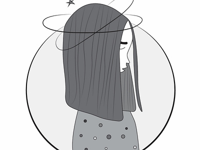 Gray girl. graphic design illustration vector