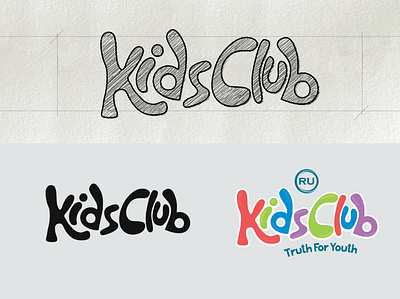 Kids Club Hand-drawn Logo Design branding hand drawn handlettering illustration logo logomark
