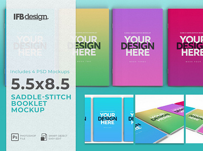 Saddle-Stitch Booklet Mockups book cover book cover mockup booklet booklet design design mockup mockup psd mockups