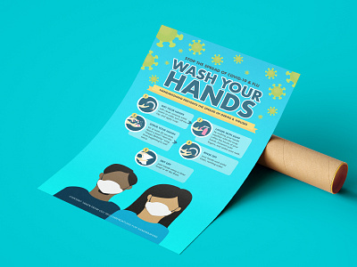 COVID-19 Wash Your Hands Poster covid 19 design illustration poster poster design template