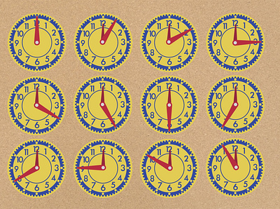K5 Vintage Teaching Clock design education illustration preschool school teacher teaching vector