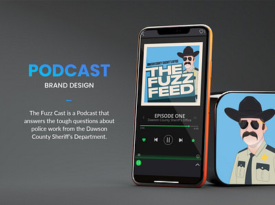 The Fuzz Feed Podcast Brand Design branding design graphic design illustration logo logomark podcast police sheriff
