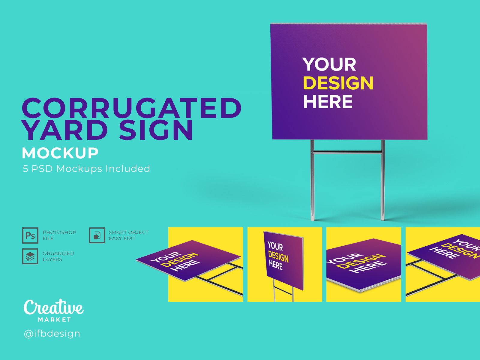 Corrugated Yard Sign Mockup by Benjamin Smith on Dribbble
