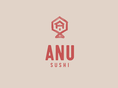 Anu Sushi design logo sushi