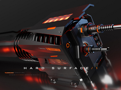 Hard surface 1 rework 3d blender futuristic gun hard surface machinery product render robot weapon