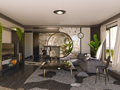First attempt at interior design 3d architecture archviz blender cgi interior living room modeling modern render room
