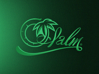 Palm 3d green lettering logo palm shoelace tropical typography vape vape juice