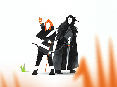 Jon snow and Ygritte arrow fantasy game of thrones got illustration jon snow redhead sword ygritte