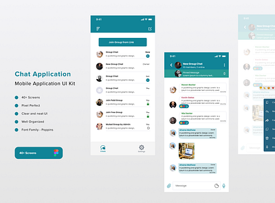 Chat Application chat application figmacommunity graphic design groupcreation ui