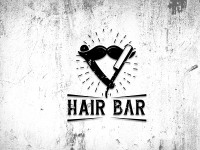 HAIR BAR branding design illustration logo typography vector