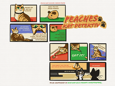 Peaches comic black cat cat cat art cat toy comic comic art crazy cat design detective illustration line art