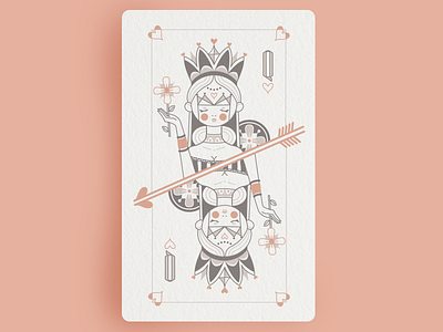 Queen of hearts arrow cards crown deck of cards design hearts illustration line art playing cards queen queen of hearts queens vector woman