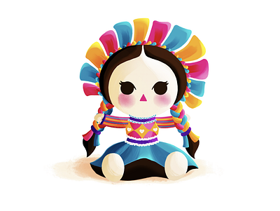 María artesanal colorful cute design doll folkart girl illustration maría mexican mexico mexico city muñeca ribbons trapo