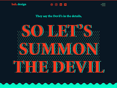 Devil's in the Details brutalism brutalist design devil portfolio splash splashpage typography wireframe