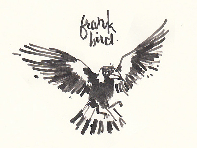 Frank Bird bird illustration ink ink stick ink stone lettering magpie