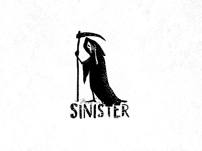 SINISTER black death design halloween illustration logo scythe vector