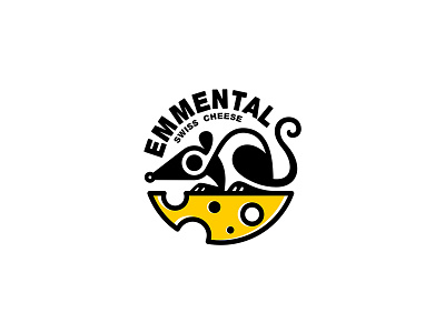 emmental character cheese design logo rat vector