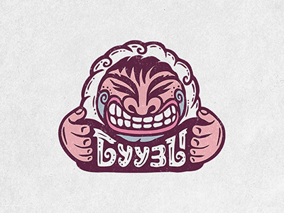 buuzy character design diner dumplings face food illustration logo person sign