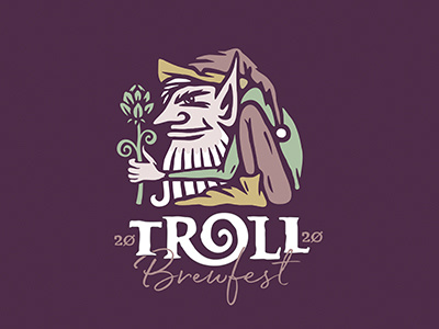 Troll Brewfest beer brewery character design hops illustration logo troll vector