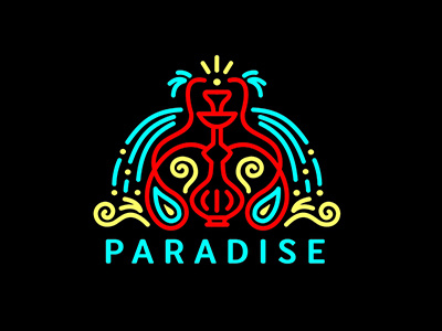 PARADISE bird character design haradise hookah label logo mascot paradise sign smoke symbol