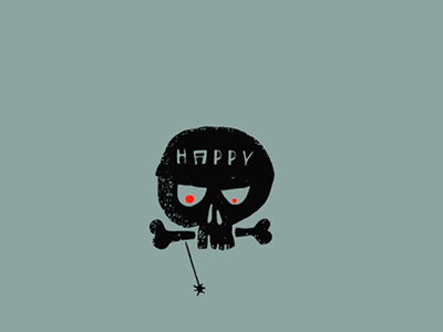 happy skull halloween happy label logo print skull