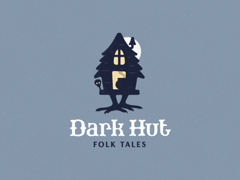 Dark Hut animation babayaga dark folktales forest hut logo moon mystic night witch woods